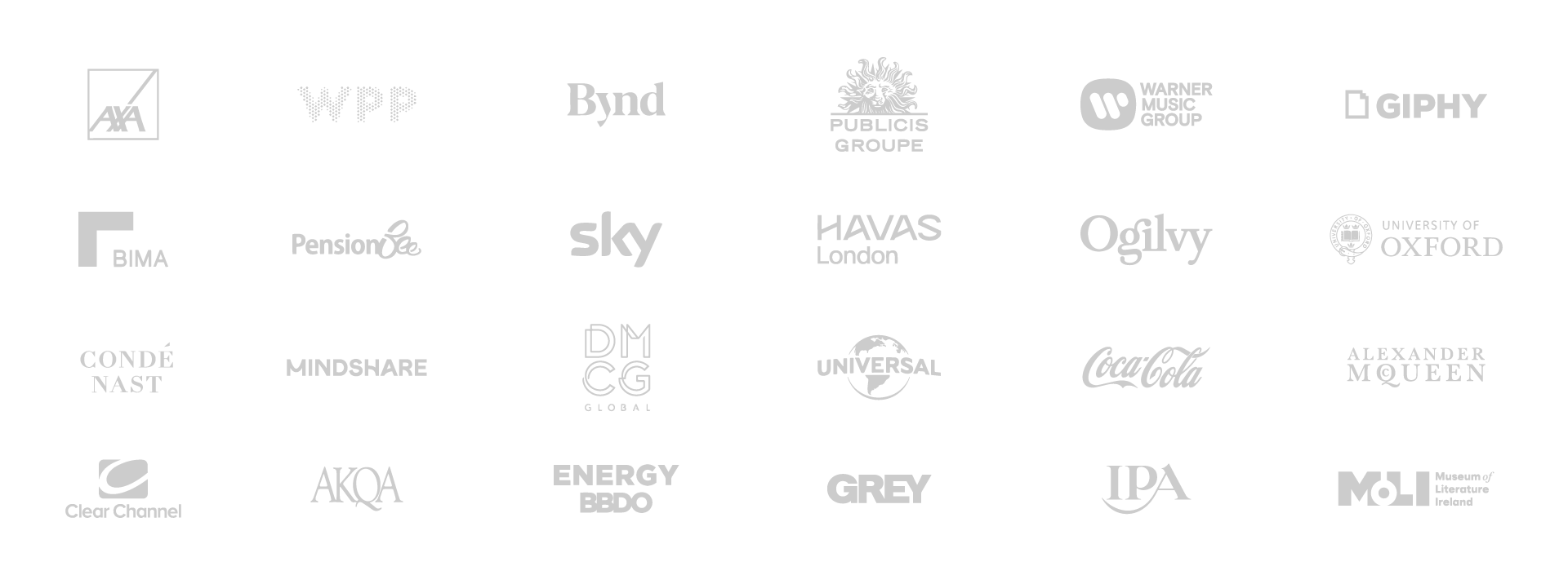 Wall of company logos