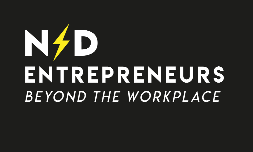 wording on black background: ND Entrepreneurs Beyond the Workplace